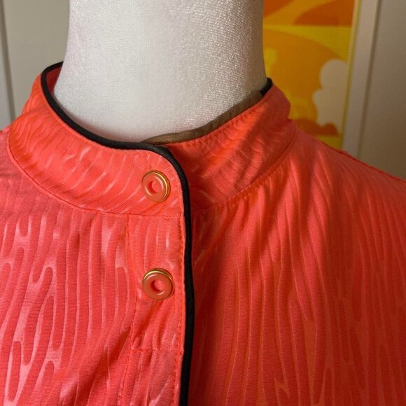 ~RARE ~ JAMIE SADOCK Orange Pink Mock Neck Golf Tennis Polo Halter top - Picture 4 of 10